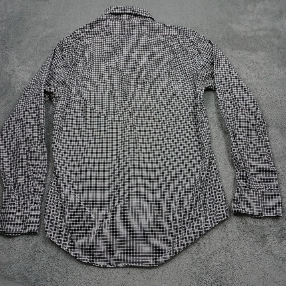 Ralph Lauren Shirt Mens Medium Black Slim Checked Button Up Preppy Long Sleeve